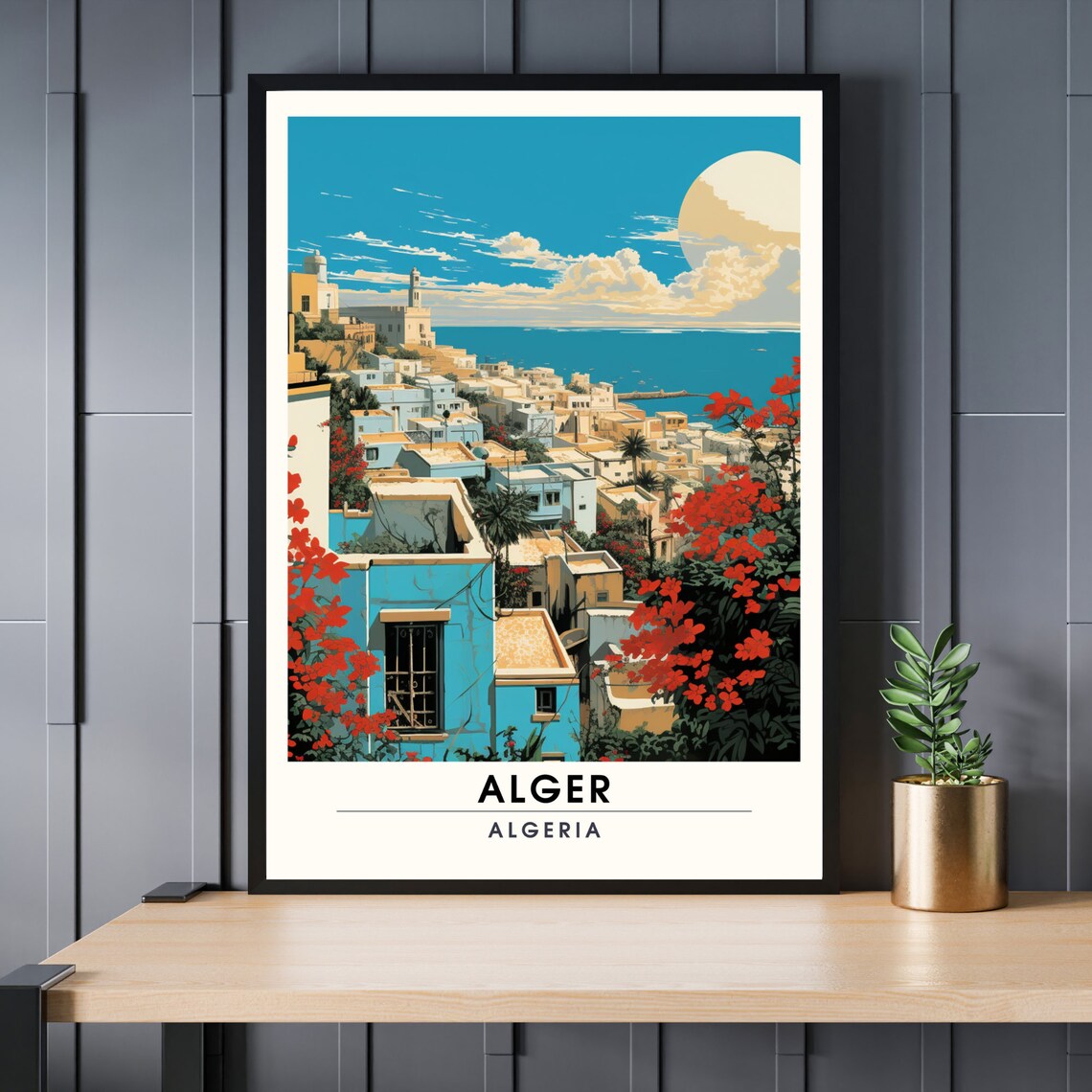 Algiers Casbah Travel Poster, Place-Inspired Art Print