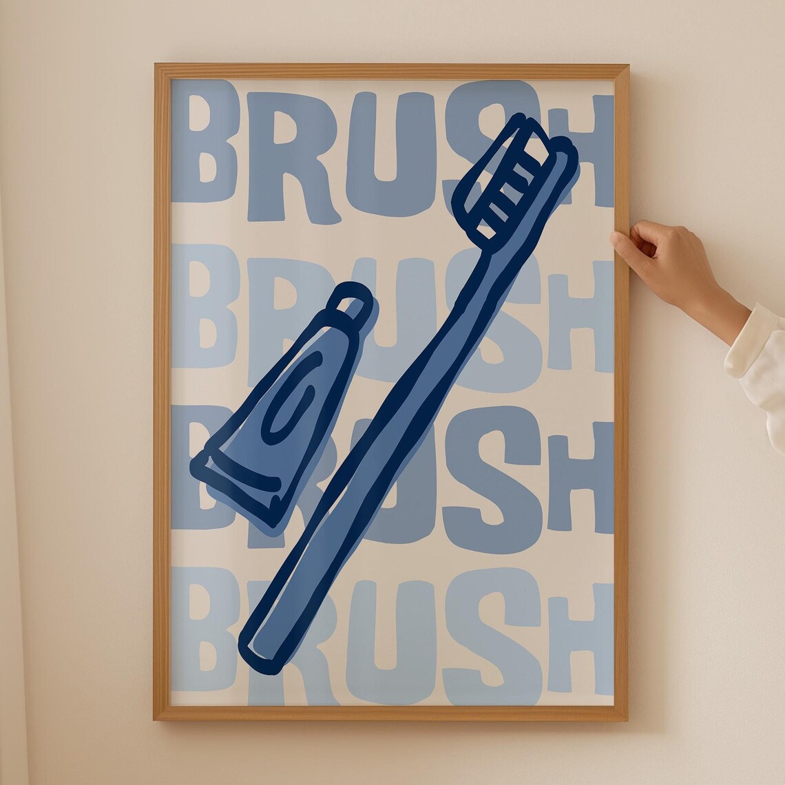 Bathroom Brush Toothpaste Fun Kids Decor Art Print