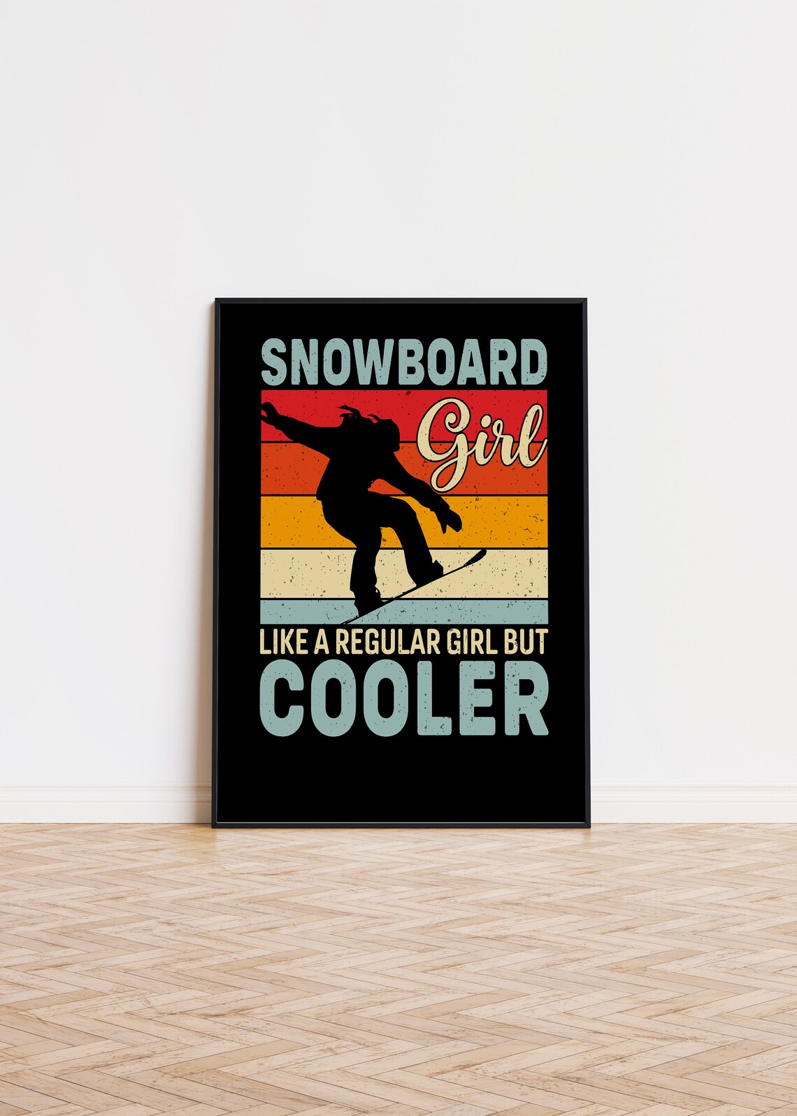 Snowboarder Gift Poster for Girls, Trendy Enthusiast