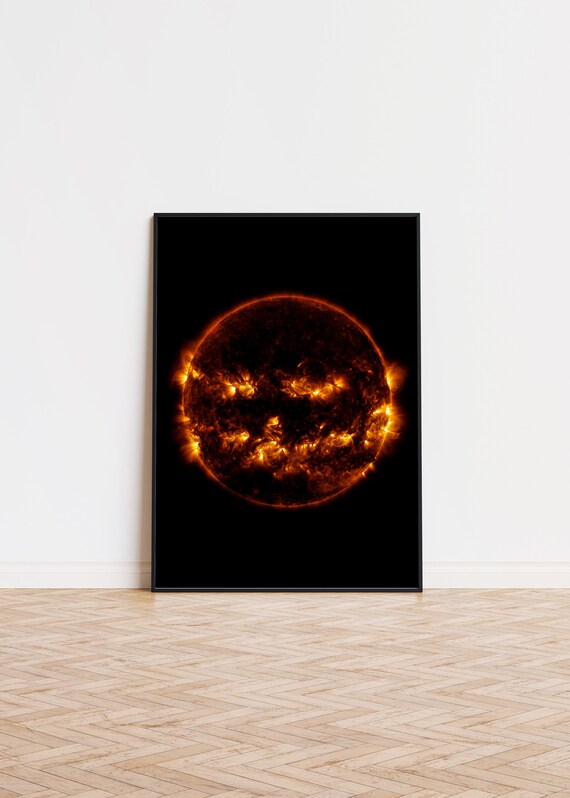 Dark Sun Fiery Solar Activity Deep Ultraviolet Space Photo Poster