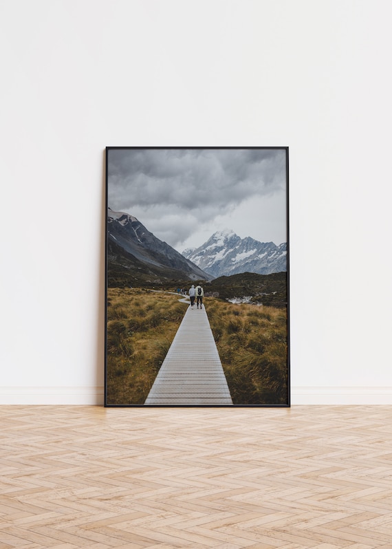 Mountain Boardwalk Hikers Moody Alpine Valley Trail Photo Print