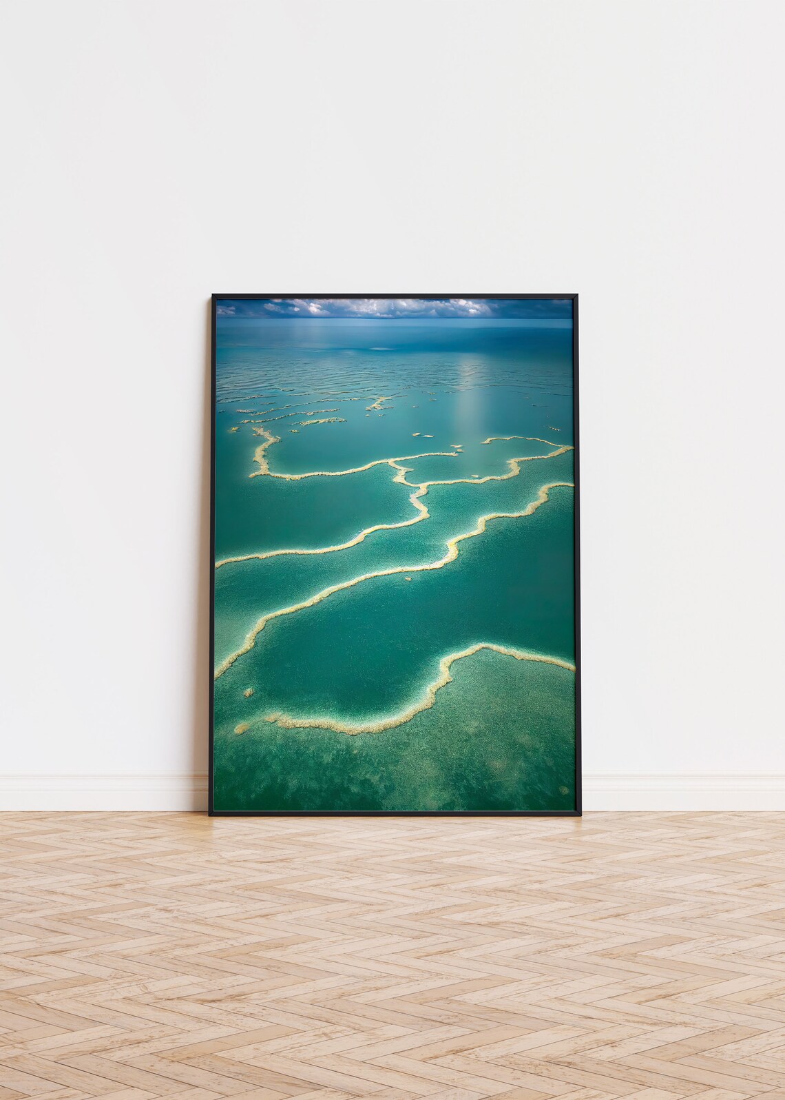Ocean Reef Aerial Turquoise Water Poster Photographed From Above