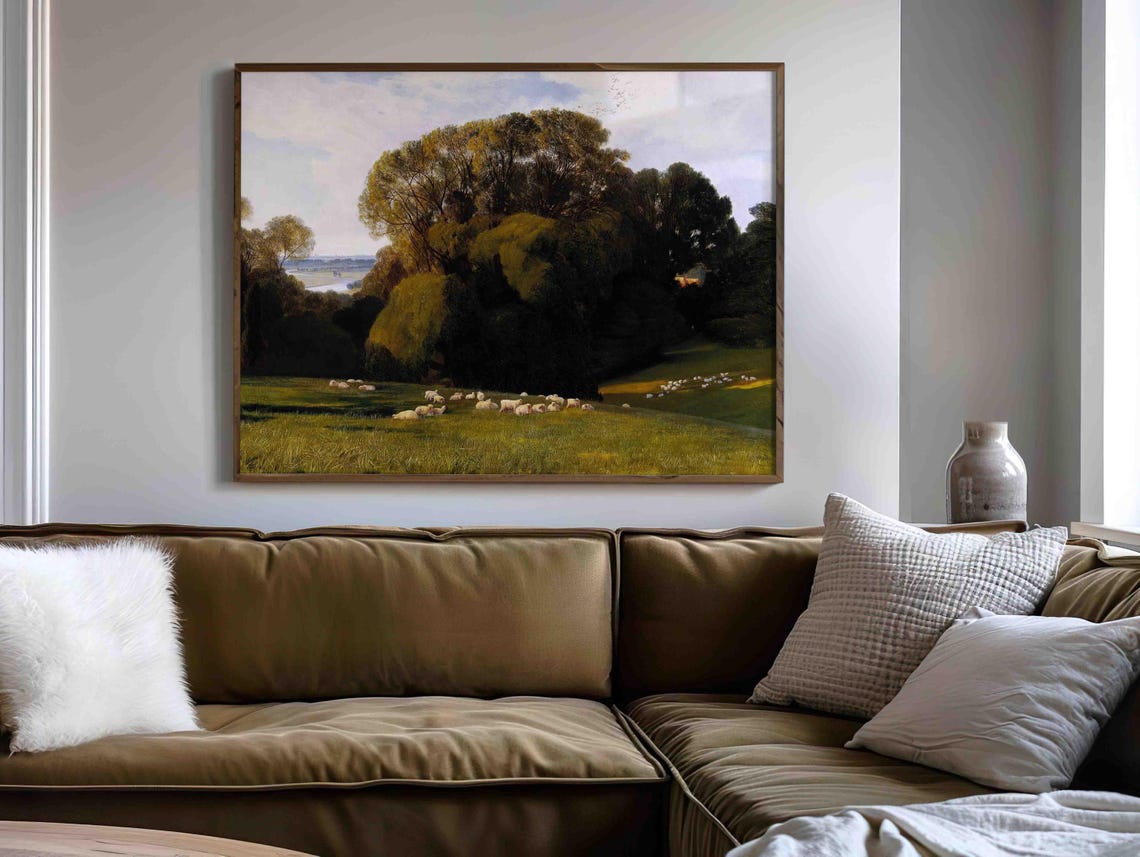 Vintage Landscape Print Rustic Landscape Oil Painting Antique Country Art Landscape Wall Art Farmhouse Art Wa226 - Image 4