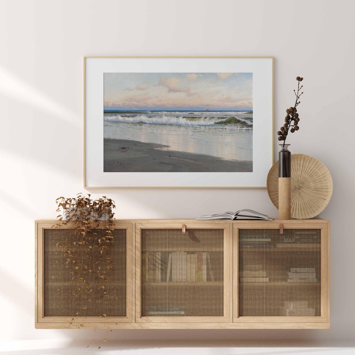 Seascape Print Vintage Sea Beach Oil Painting Coastal View Cottage Art Painting Country Landscape Wall Art Wa272 - Image 4