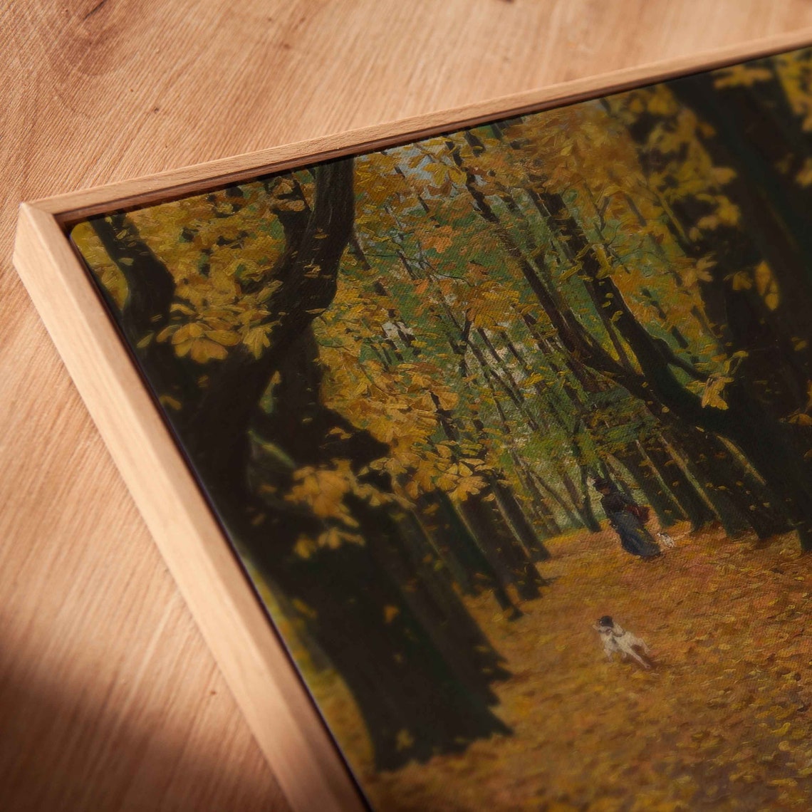 Autumn Park Path With Golden Tree Canopy And Fallen Leaves Poster - Image 3