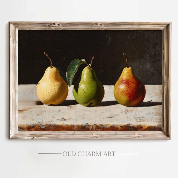Kitchen Still Life Art Kitchen Print Country Art Wall Decor Fruits Oil Painting Vintage Still Life Painting Wa237