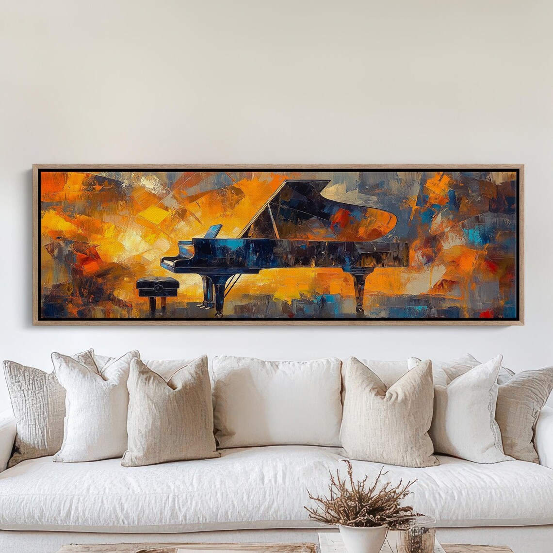 Modern Grand Piano Art, Bold Brush Stroke Poster