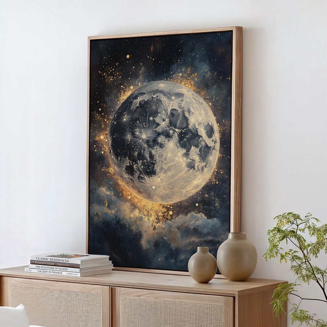 Full Moon Art, Mystical Celestial Wall Decor