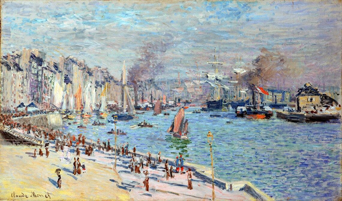 Claude Monet Port of Le Havre 1874 Harbor Boats Scene Poster - Image 2