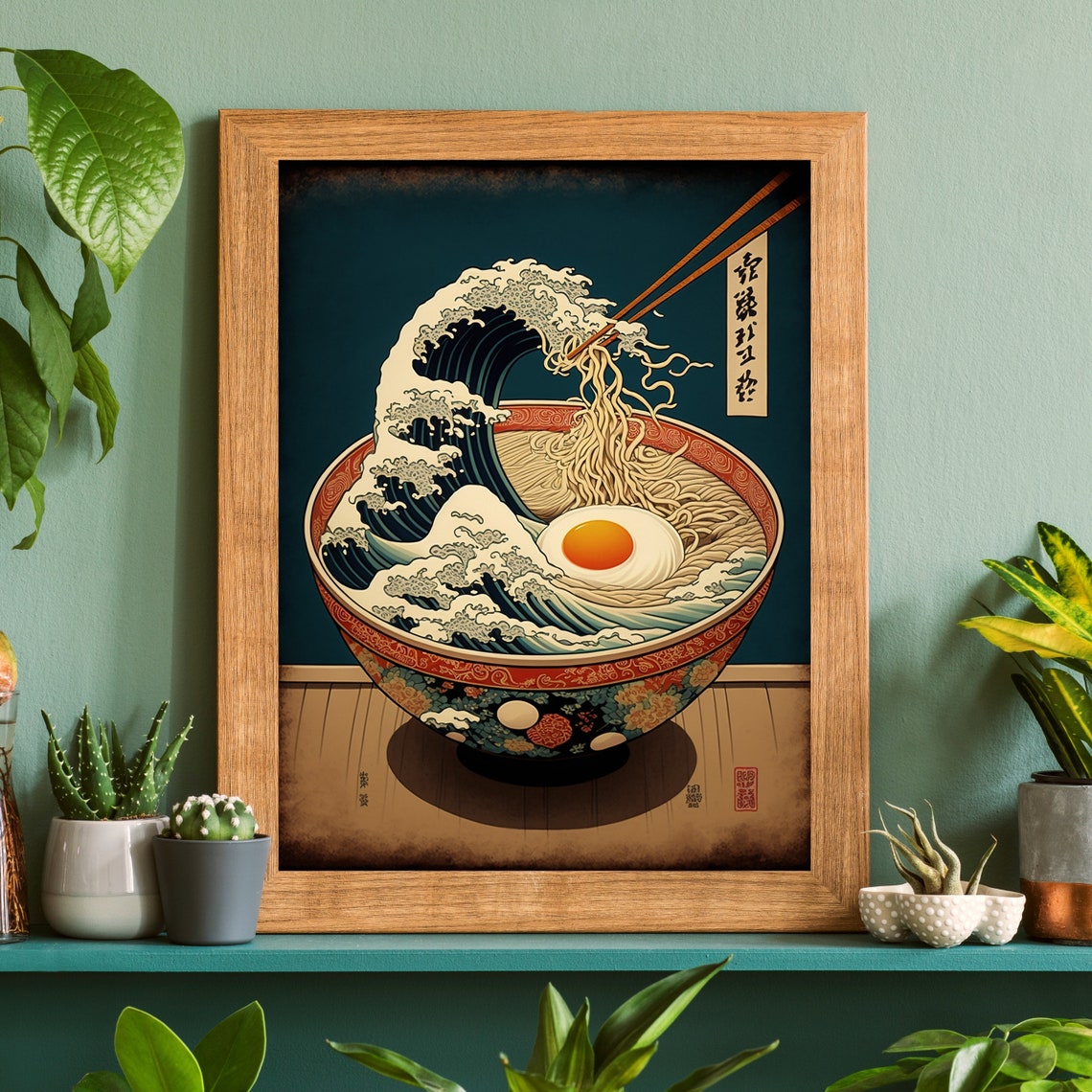 Great Wave Off Kanagawa Ramen Bowl Ukiyo-E Art Print - Image 2