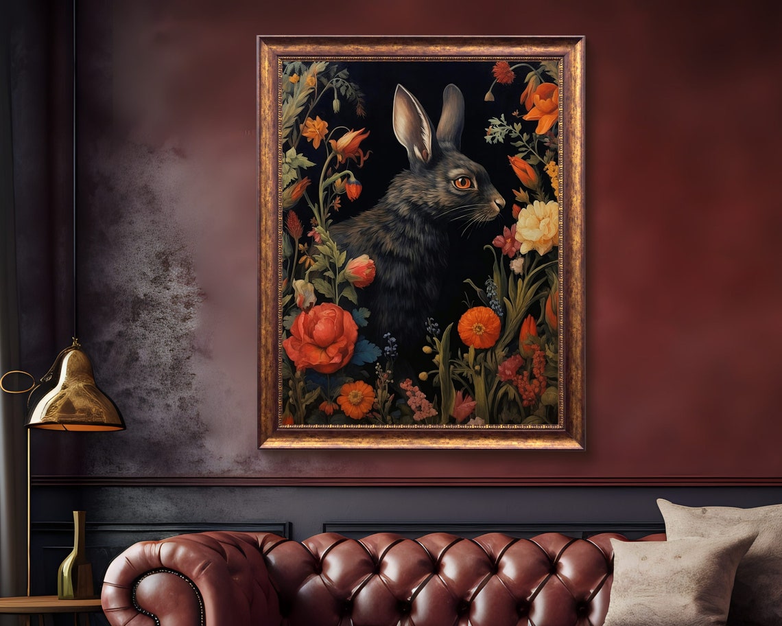 Black Rabbit Gothic Dark Academia Wall Art Print - Image 3