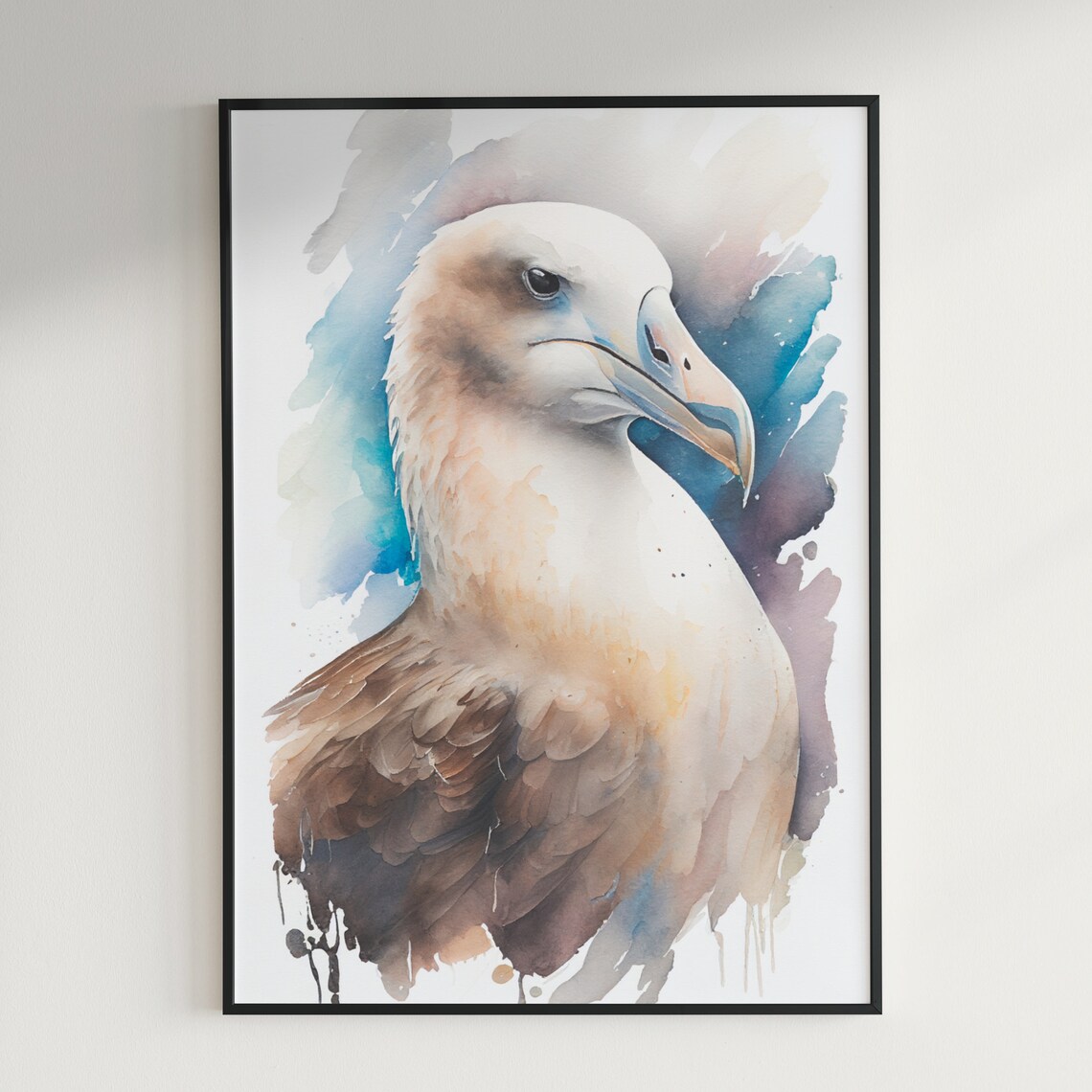 Noble Albatross Seabird Head Portrait Soft Watercolor Ocean Poster - Image 3