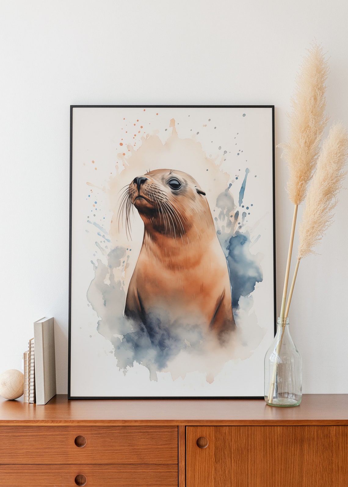 Sea Lion Wall Art Watercolor Sea Lion Wall Decor Kids Room Sea Lion Room Decorkids Room Wall Art Sea Lion Watercolor Poster Gift - Image 3