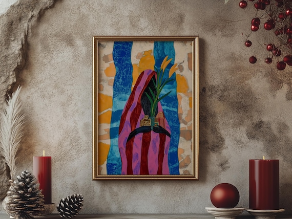 La Befana Italian Christmas Witch Colorful Epiphany Art Poster