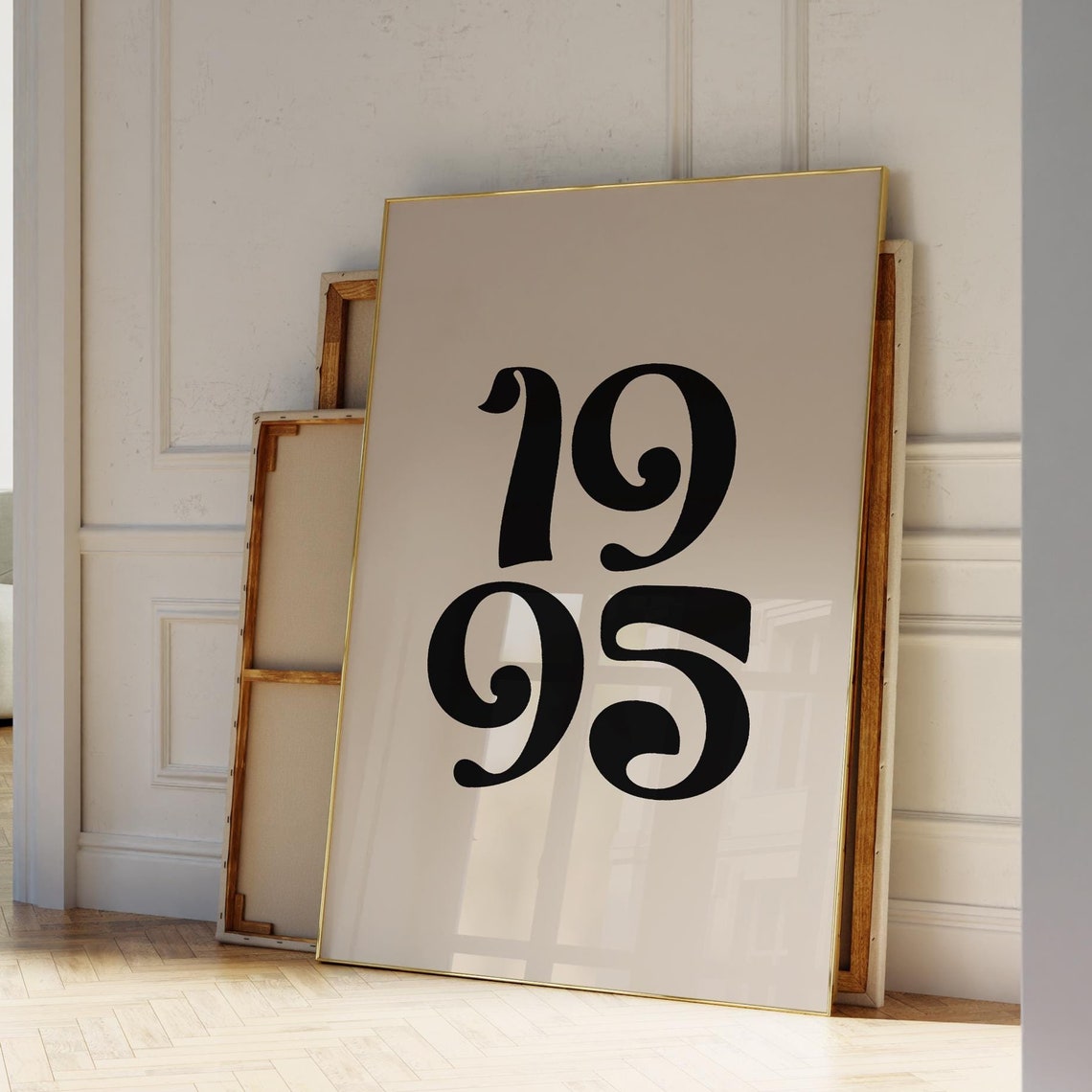 1995 Retro Black Typography Birth Year Birthday Gift Decor Poster