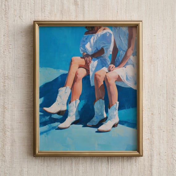 Cowgirl Wall Art Western Print Cowboy Boots Dorm Room Decor College Apartment