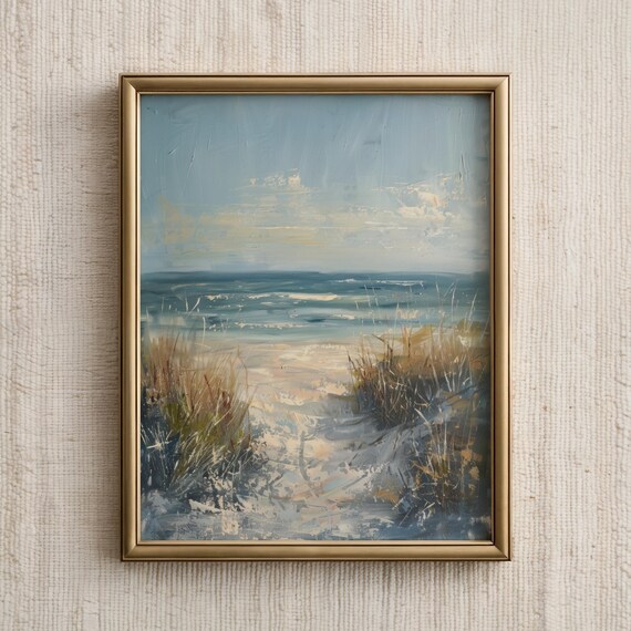 Beach Dune Path to Ocean Soft Coastal Landscape Painting Poster