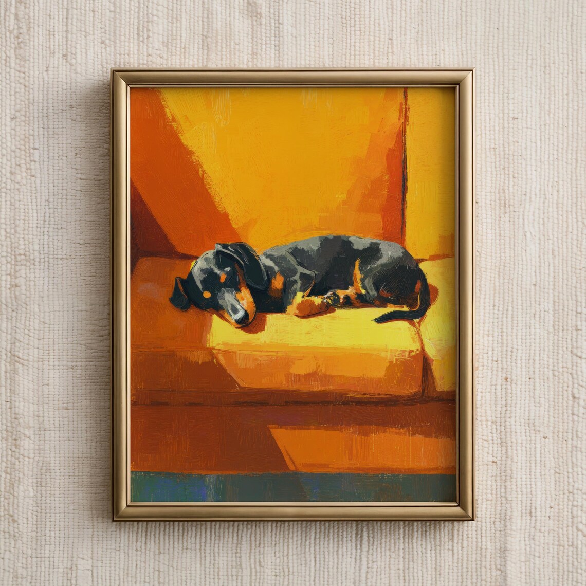 Dachshund Dog Sleeping Animal Wall Art Print