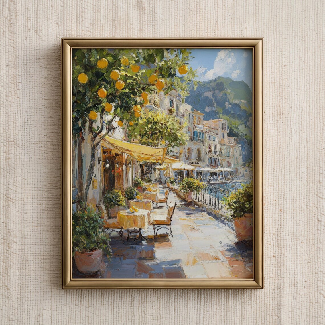 Amalfi Lemon Tree Cafe Retro Italian Art Print