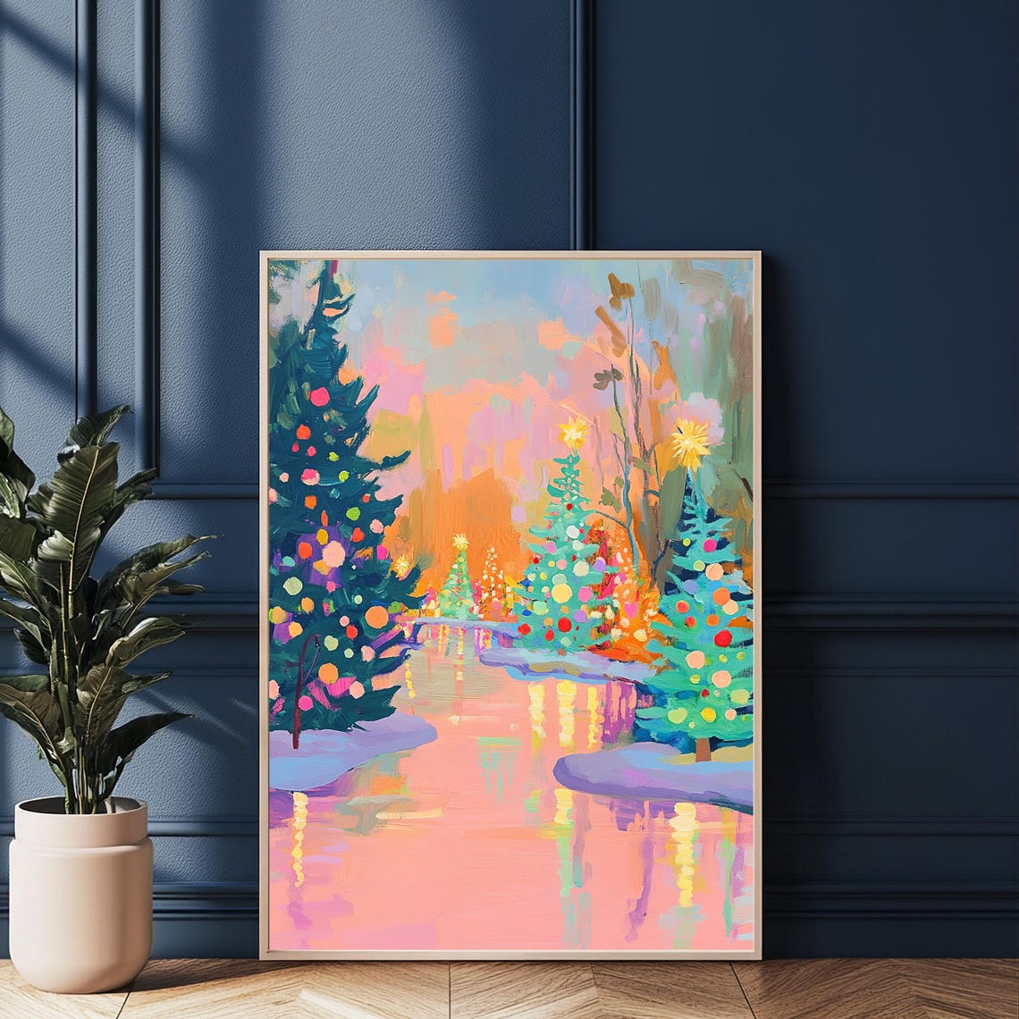 Christmas Tree Art Print, Festive Holiday Forest - Image 4