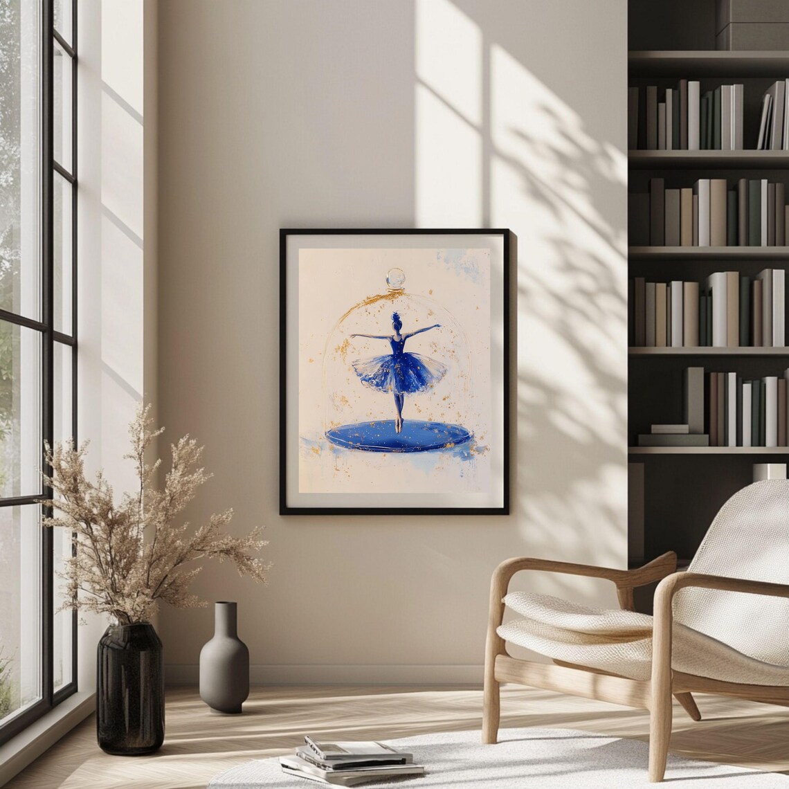 Blue Ballerina Art Print, Elegant Ballet Dancer - Image 5