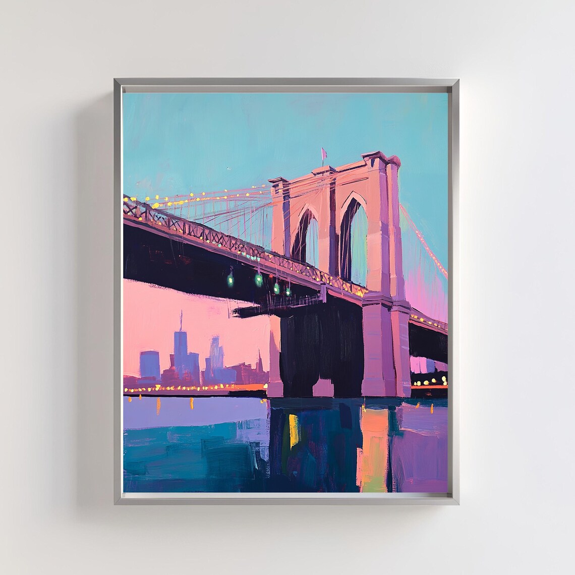 Brooklyn Bridge, NYC Skyline Sunset Cityscape
