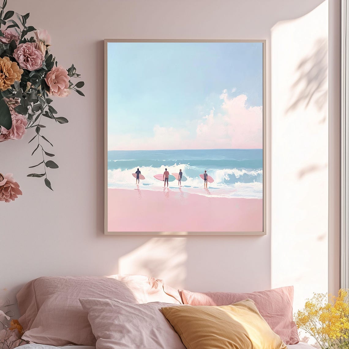 Surfer Beach Art Print, Tropical Ocean Waves - Image 2