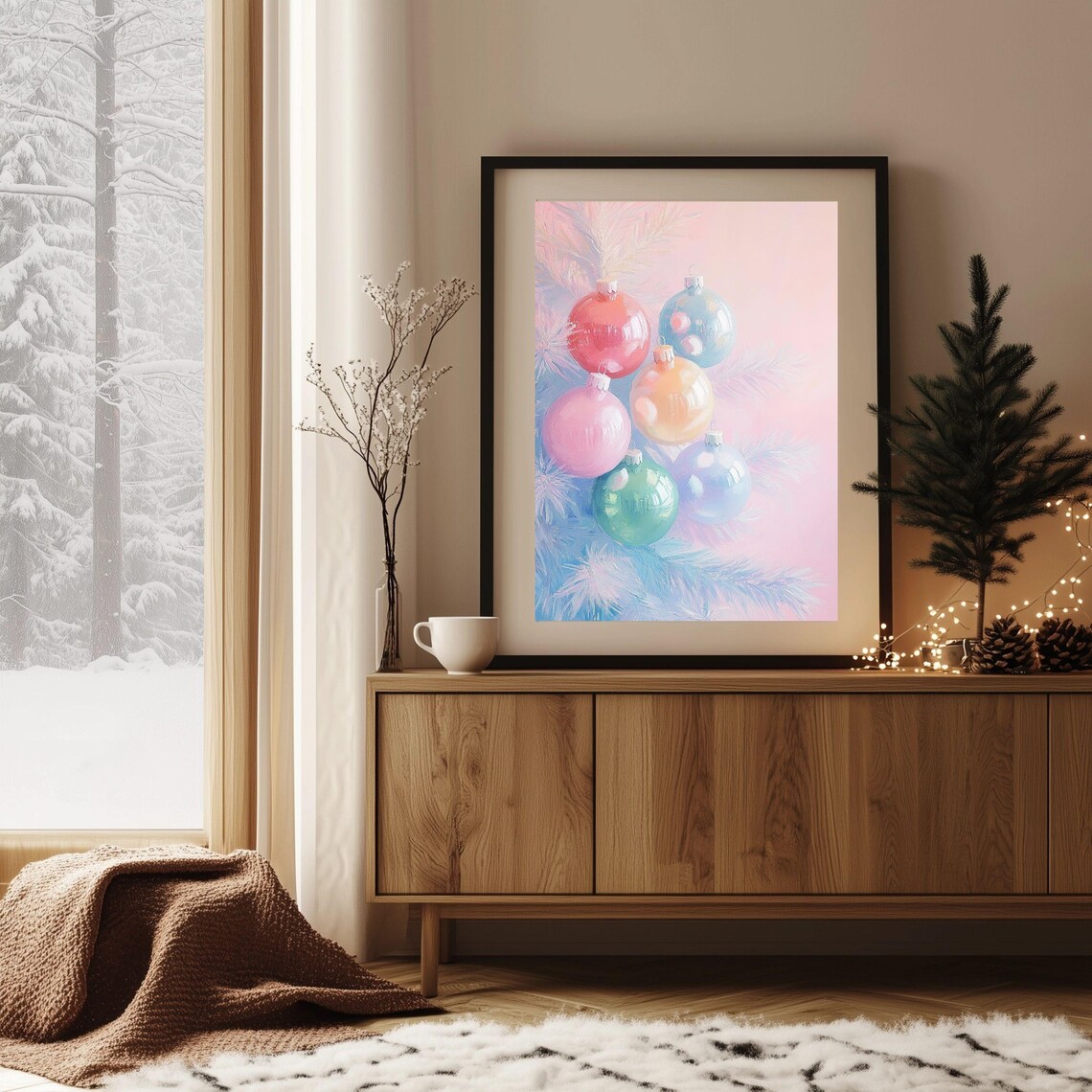 Pastel Christmas Ornament, Festive Holiday Baubles - Image 5