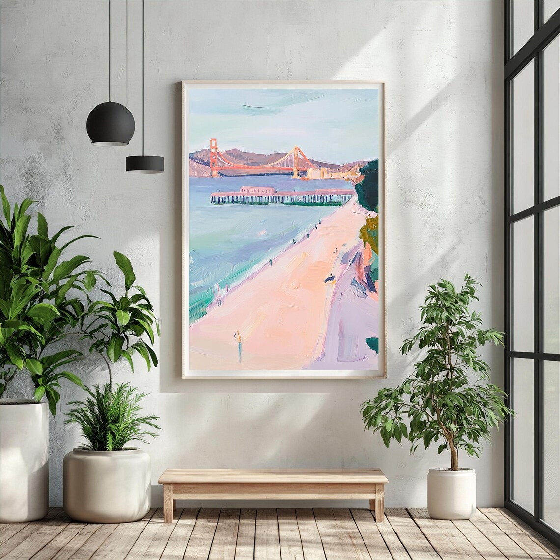 San Francisco Golden Gate Bridge Coastal Landscape Art Print - Image 5