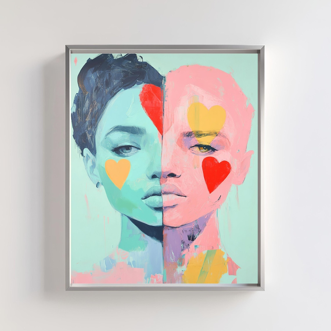 Abstract Portrait, Colorful Modern Face Art Print