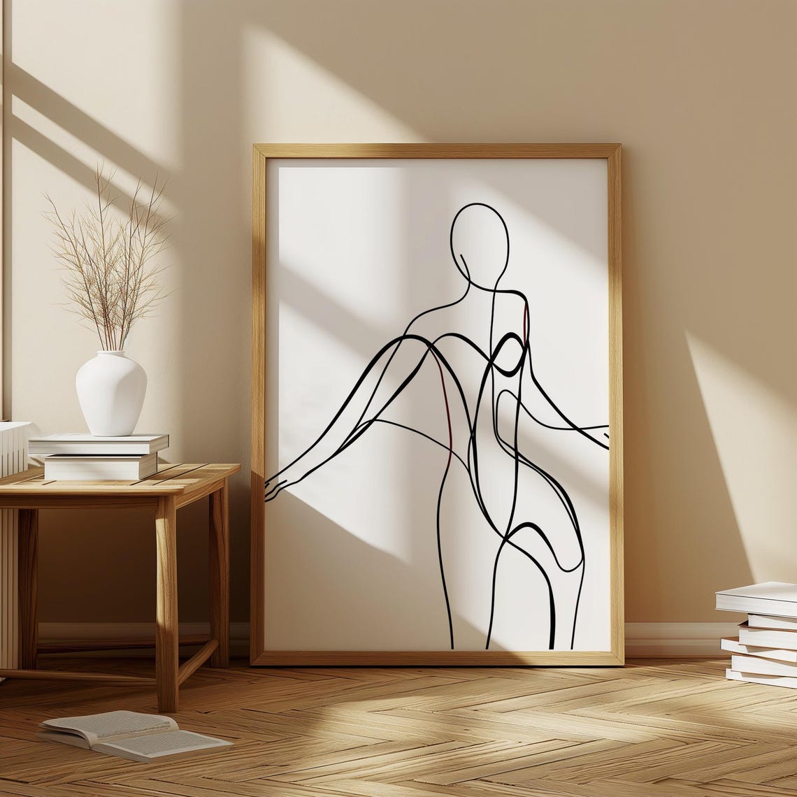 Abstract Female Body Line Art Print