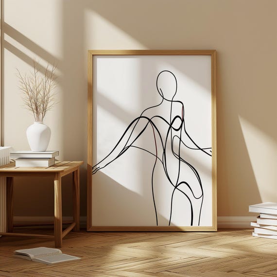 Abstract Female Body Line Art Print