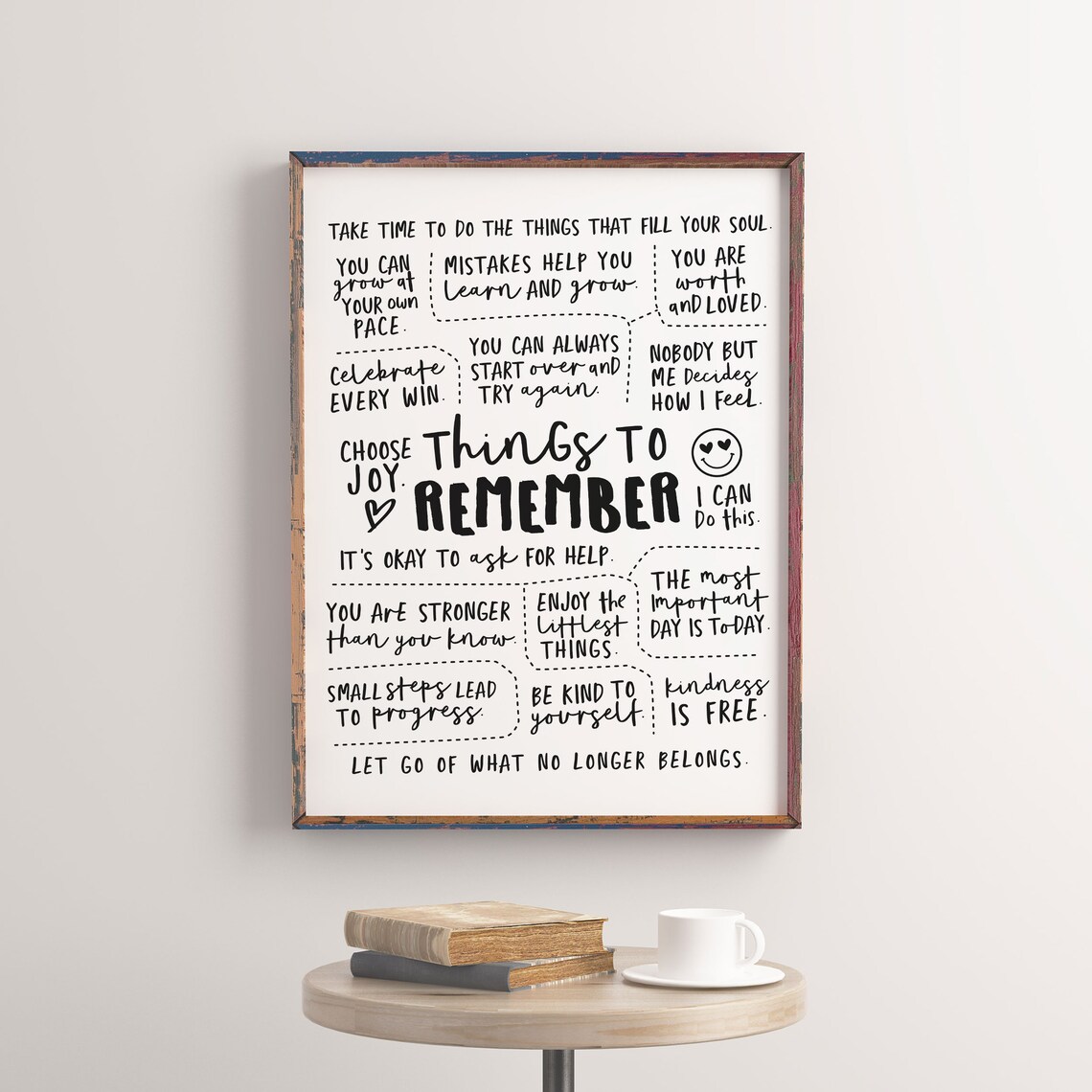 Things To Remember Positive Affirmations Art Print, CBT - Image 2