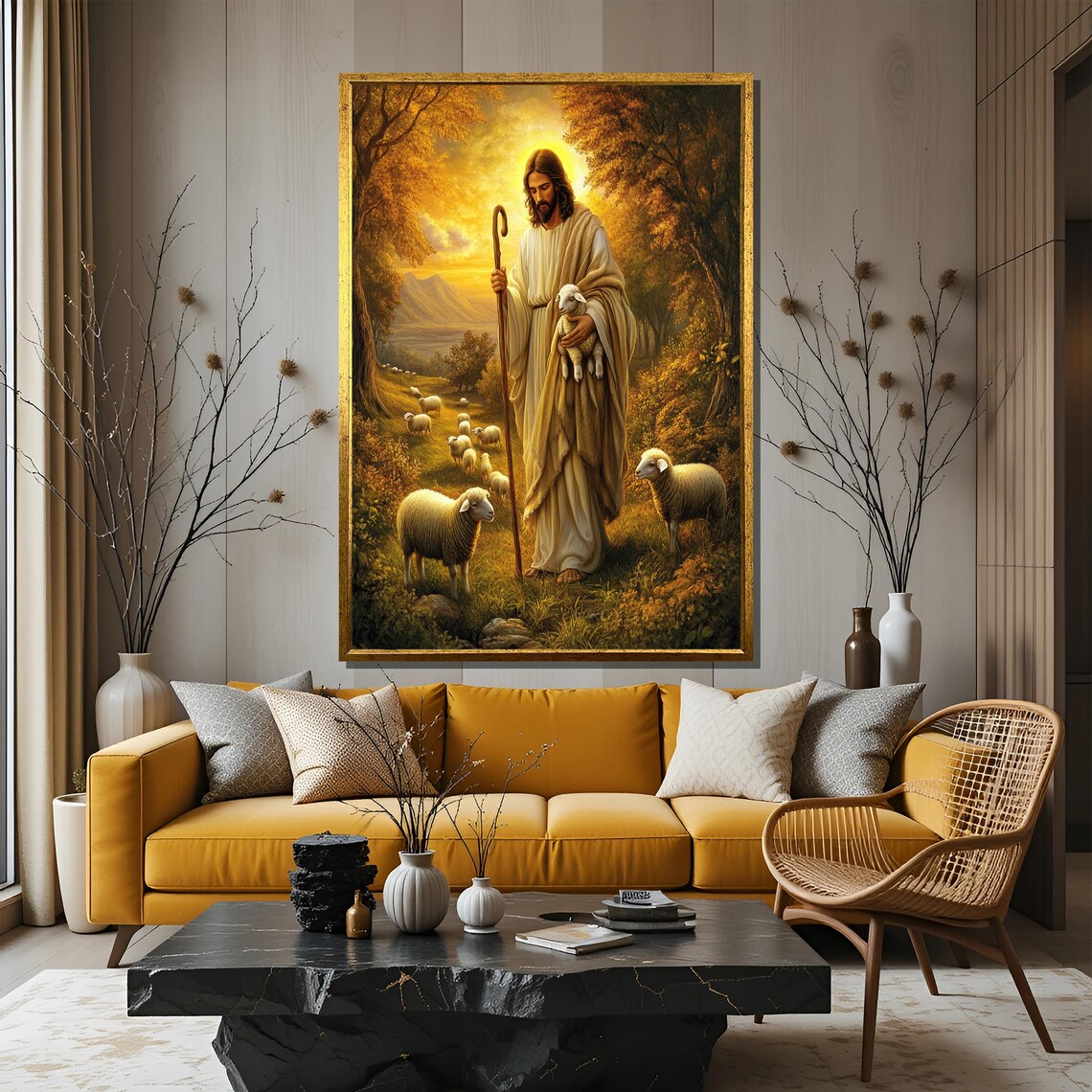 Jesus The Good Shepherd, Christian Artwork - Image 3