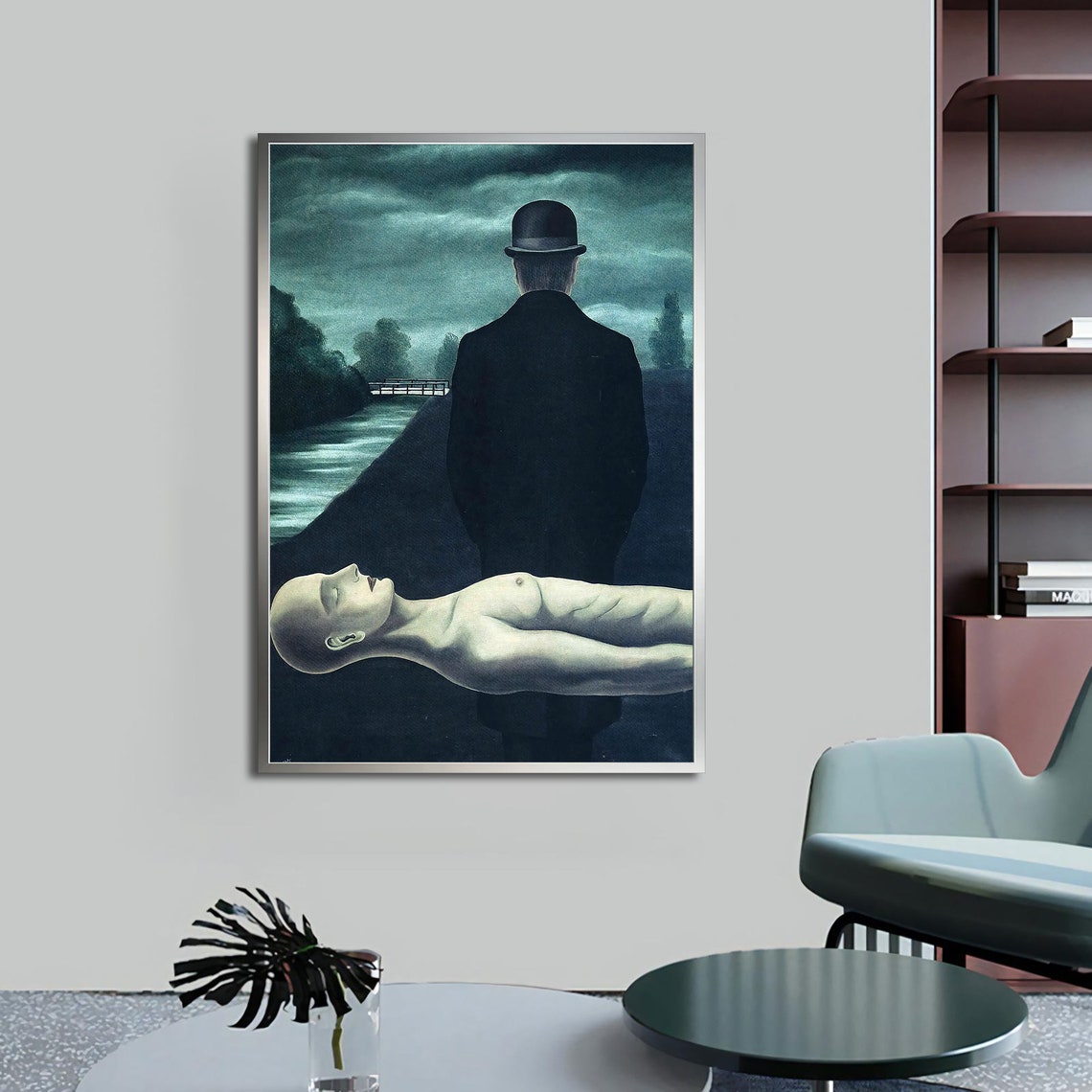 The Musings Of The Solitary Walker Ren Magritte Art Of Surrealism Fine Art Print Wall Art Design Framed Painting - Image 4