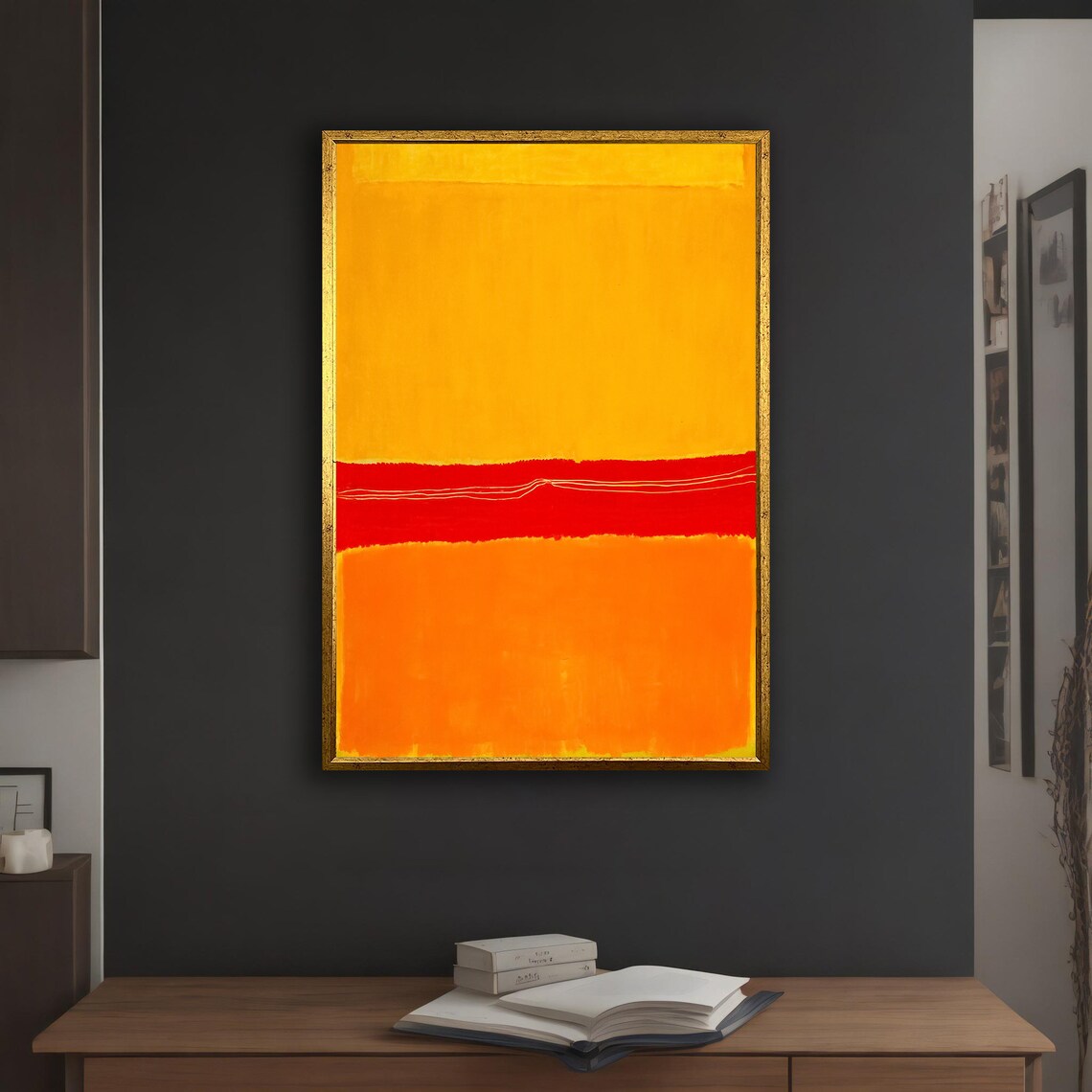 Mark Rothko Yellow Red Orange Abstract Colorful Mixed Framed Wall Art For Your Home And Office Modern Minimal Art - Image 5