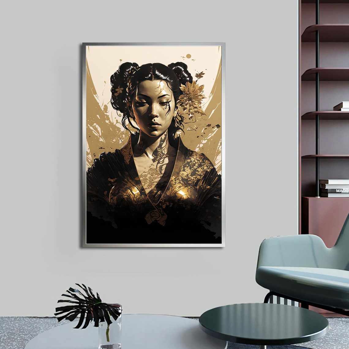 Geisha Painting Japanese Print Japanese Woman Poster Feng Shui Print Yin Yang Wall Art Manga Poster Samurai Poster Geisha Print - Image 4