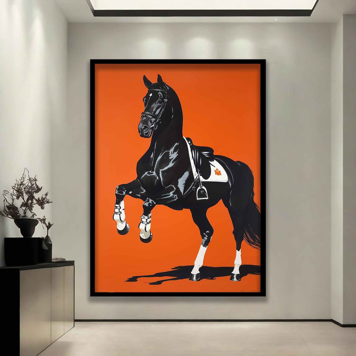 Prancing Horse, British Orange Background Art Print - Image 3