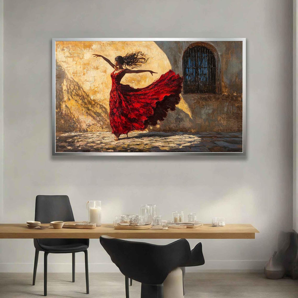 Dancing Red Dress Woman Red Dress Woman Dancing Woman Portrait Dancing Woman Poster Sexy Woman Wall Decor - Image 5