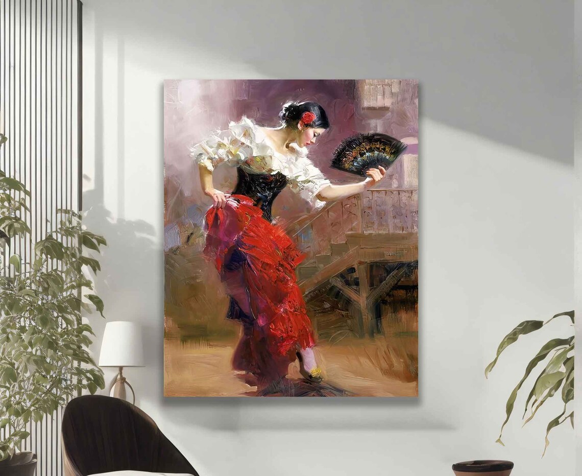 Spanish Dancer Woman, Old Style Spanish Art Print - Image 2
