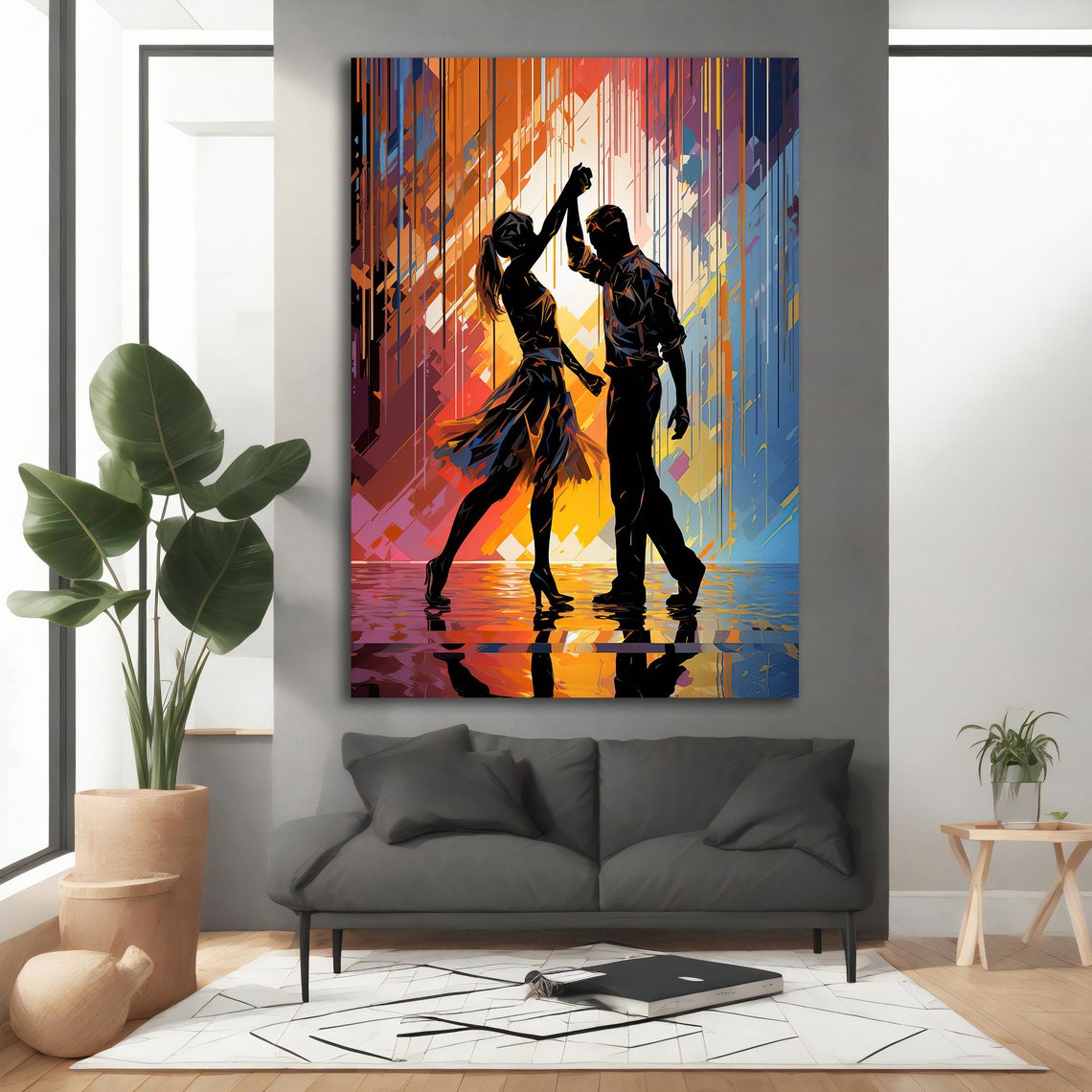 Colorful Dancing Couple Painting Abstract Dance Poster With Different Frame Options For Your Home And Office Modern Decor Ideas - Image 3