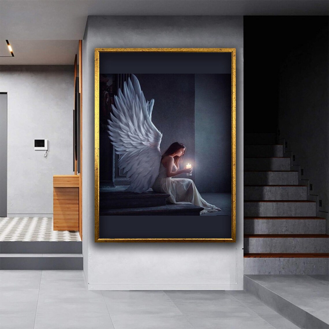 Winged Angel Woman Wall Art Angel Painting Mekej Wing Print Winged Angel Woman Wall Art Angel - Image 5