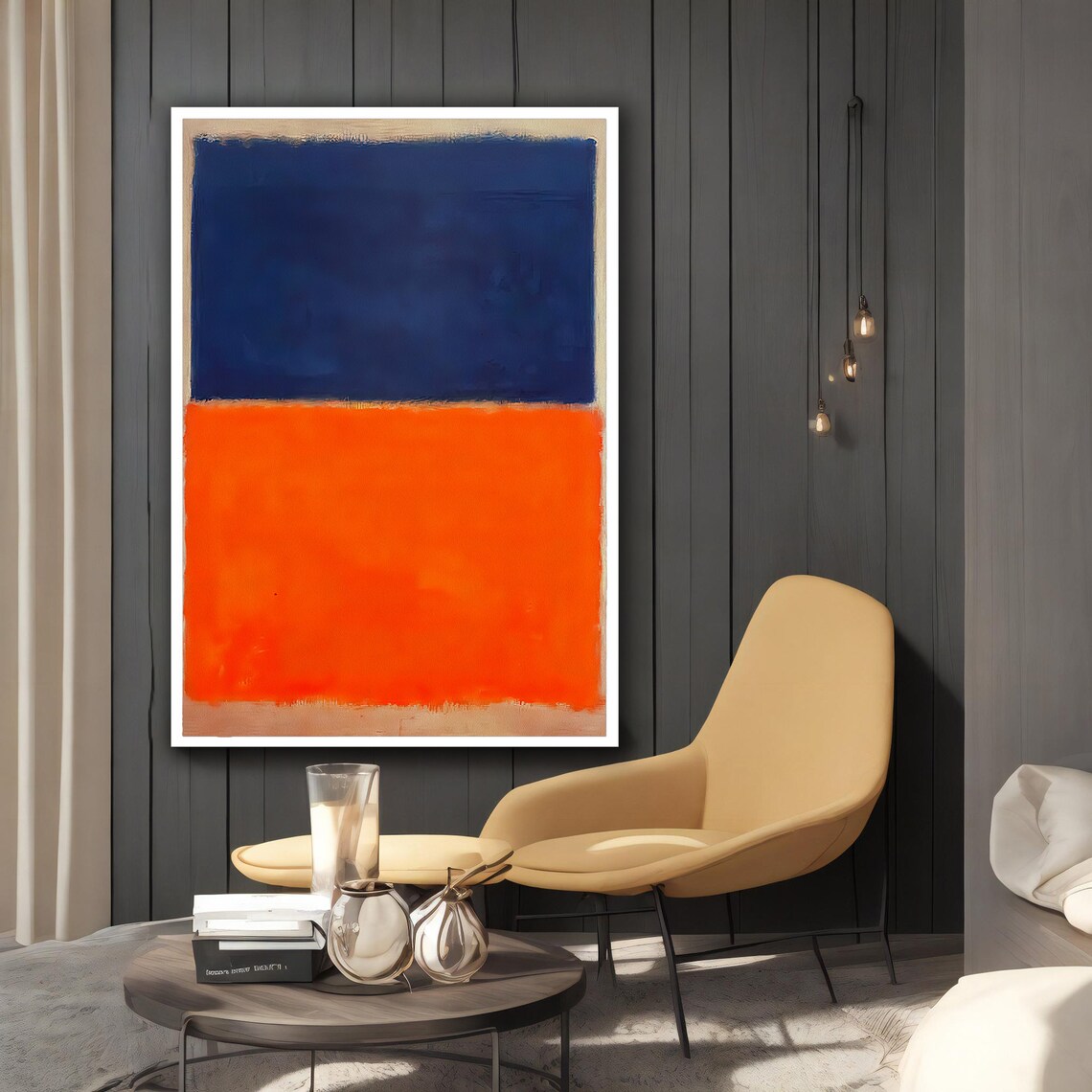 Mark Rothko Blue And Orange Colorful Mix Rothko Art Mark Rothko Wall Art With Different Frame Options For Your Home And Office - Image 2