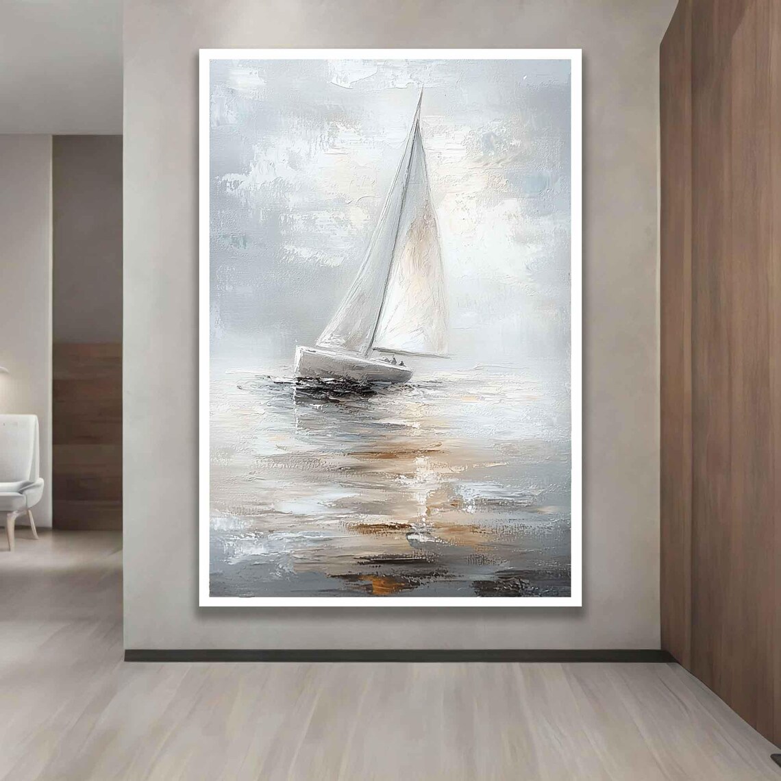 Sailing Ship Watercolor Framed Print Nautical Decor Large Wall Art Maritime Artwork Boat Lovers Gift - Image 5