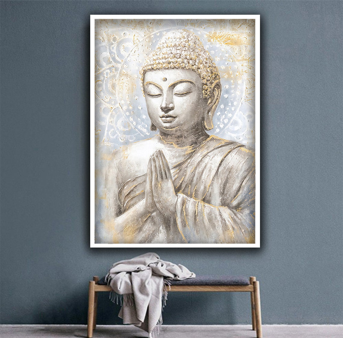 Buddha Print Wall Decor White Buddha Wall Art Buddha Wall Art Spiritual Art Religious Wall Art - Image 4