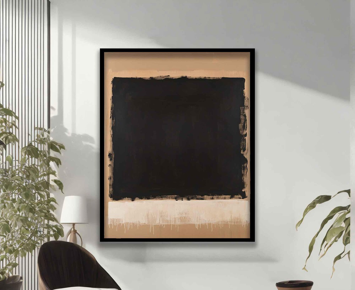 Mark Rothko Abstract Painting Orange Black Wall Art Home Decoration - Image 3