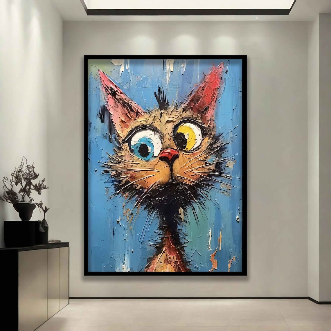 Confused Cat Pop Art Poster, Cute Funny Cat Print