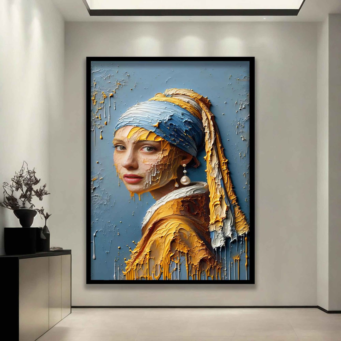 Girl With A Pearl Earring By Vermeer Print Vintage Woman Portrait Print Classic Wall Art Dutch Golden Age Baroque Period Painting - Image 3