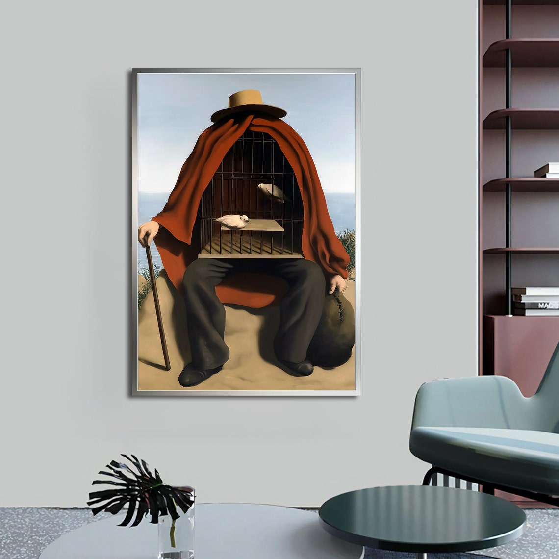 Rene Magritte The Therapist Birdcage Man Surreal Classic Art Poster - Image 4