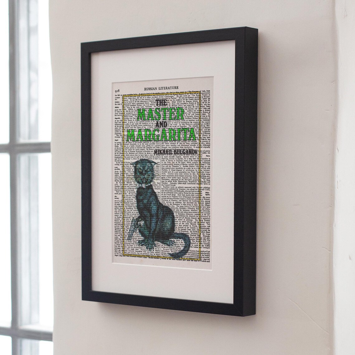 The Master And Margarita Mikhail Bulgakov Black Cat Dictionary Art Poster - Image 3